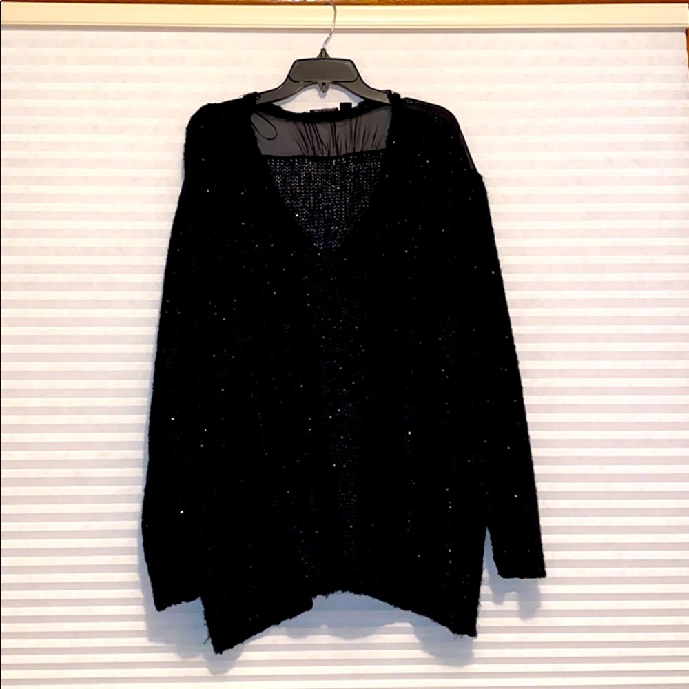 Black sequined sweater from RDI, size 3x.